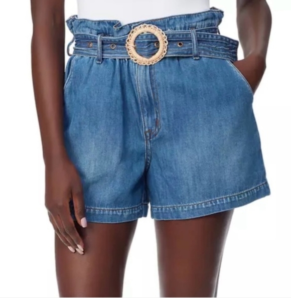 Sam Edelman Kira Paperbag Denim Shorts 27 - Picture 1 of 13